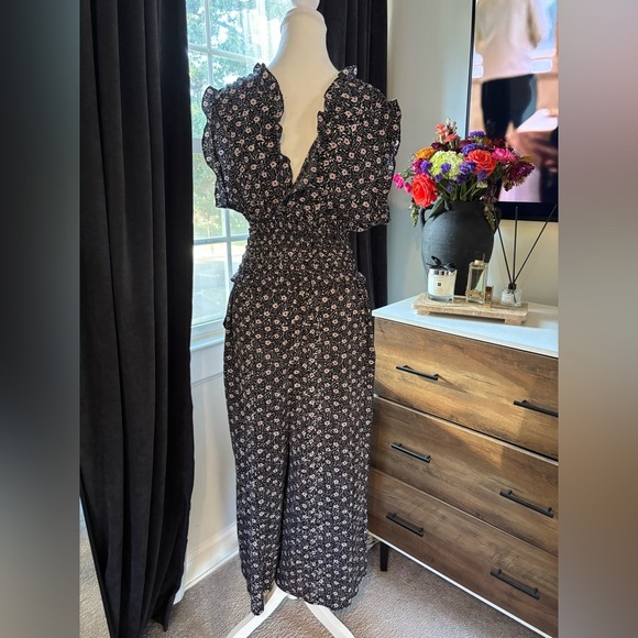 Max Studio Black Floral Jumpsuit - Picture 5 of 5
